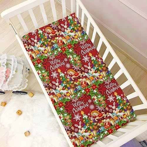Miniatura 5 de Merry Christmas Crib Sheets - Stretchy Fitted Crib Sheets for Boys Girls, Unisex Cozy Baby Crib Sheet 28 x 52 x 9 Inches