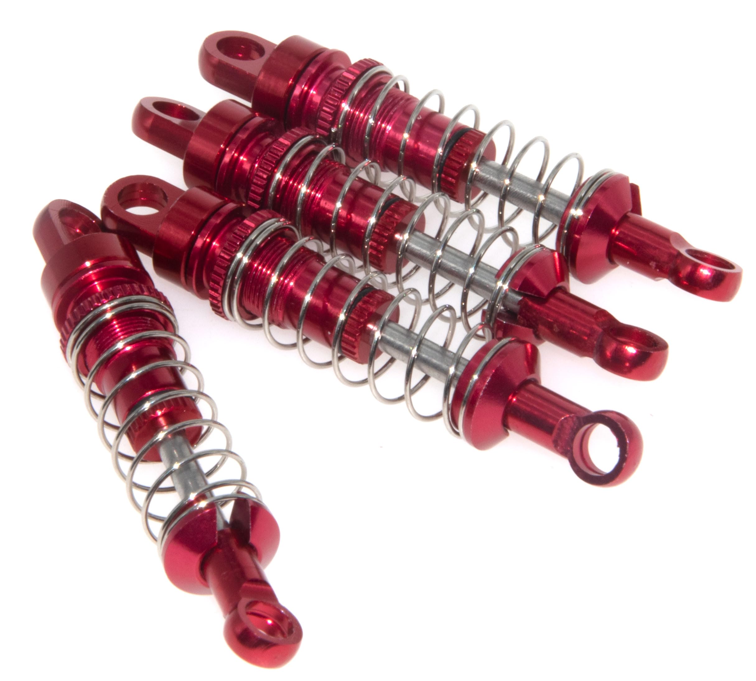 Shock Absorber Compatible with MN78 MN-78 1/12 RC Car Aluminum Alloy Full Metal Upgrade Part Accessory 4Pcs(Red)