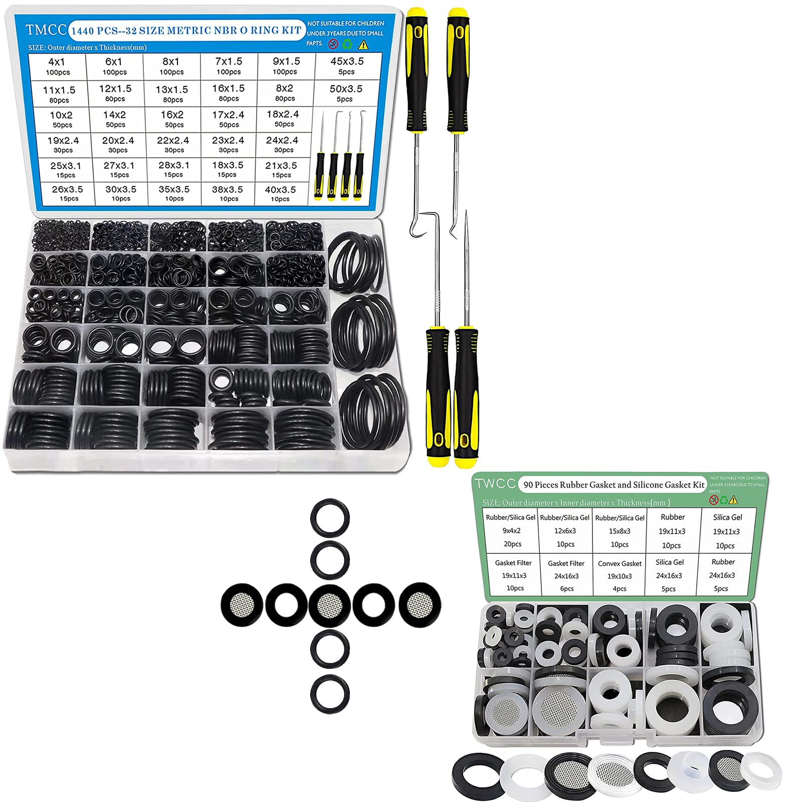 ZDBB 1530 PCS 32 Size O Ring Kit and 15 Size Water Hose Rubber Washers Assortment Kit for Faucet Plumbing Pipe Repair