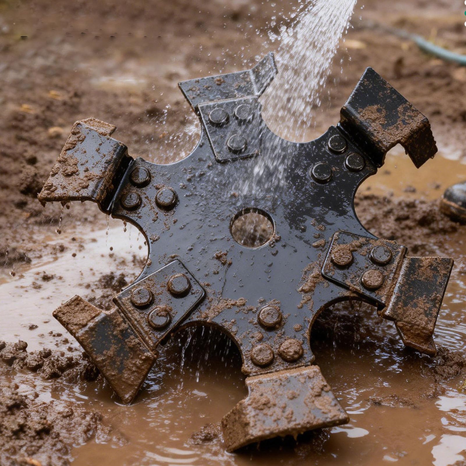 Ruota di Ricambio per Scavo, Ruota per Allentare il Terreno in Acciaio Al Manganese per la Cura del Prato del Tosaerba, con Design Anti-intasamento e Foro da 1 Pollice