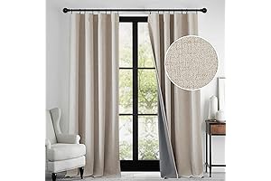 Linen Textured 100% Blackout Curtains for Bedroom