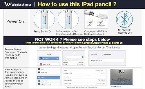 Miniatura 9 de Lápiz óptico de 1 generación de repuesto para Apple iPad Pro 1st iPad 1st 2nd 3rd 4th 5th iPad Mini 1 2 3 4 iPad Air 1st 2nd iOS Android tableta
