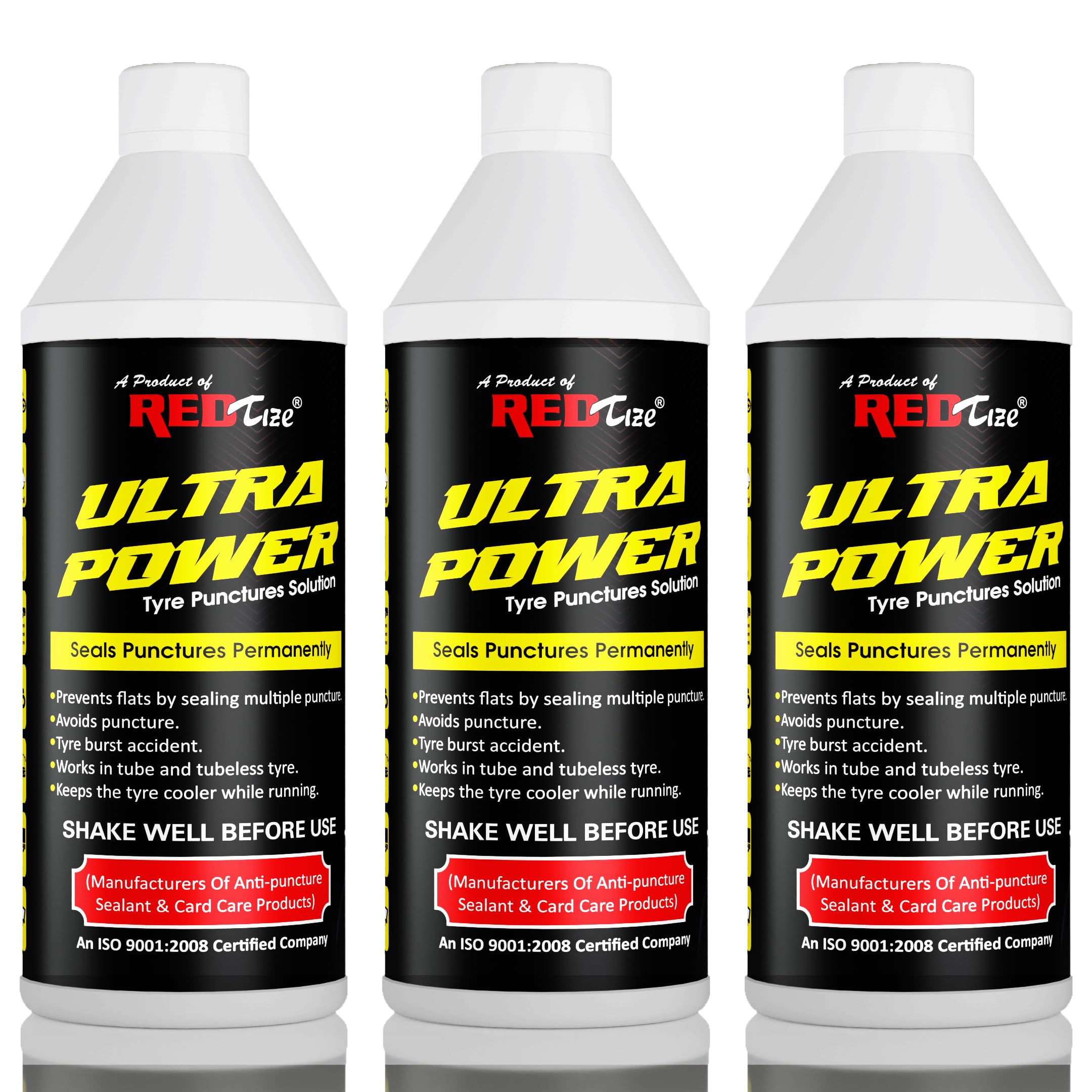 REDTIZE Ultra Power Tyre Puncture Sealant for Tubeless Bike Tyres For TVS White Bike tyre Sealent