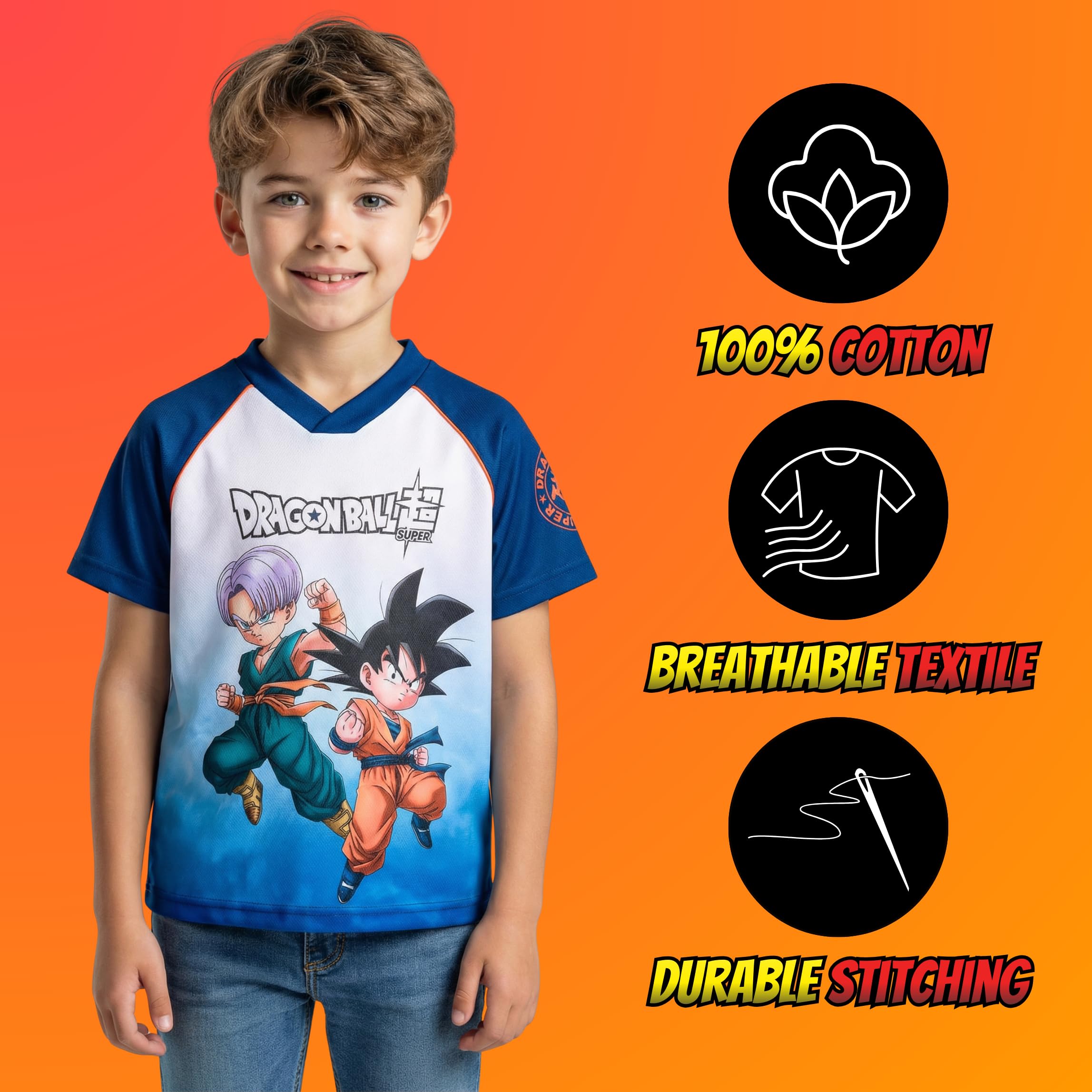 Dragon Ball Z T-Shirt Garçon, T-Shirt Manches Courtes, Cadeau pour Enfants, Tailles 4 à 12 Ans - 5