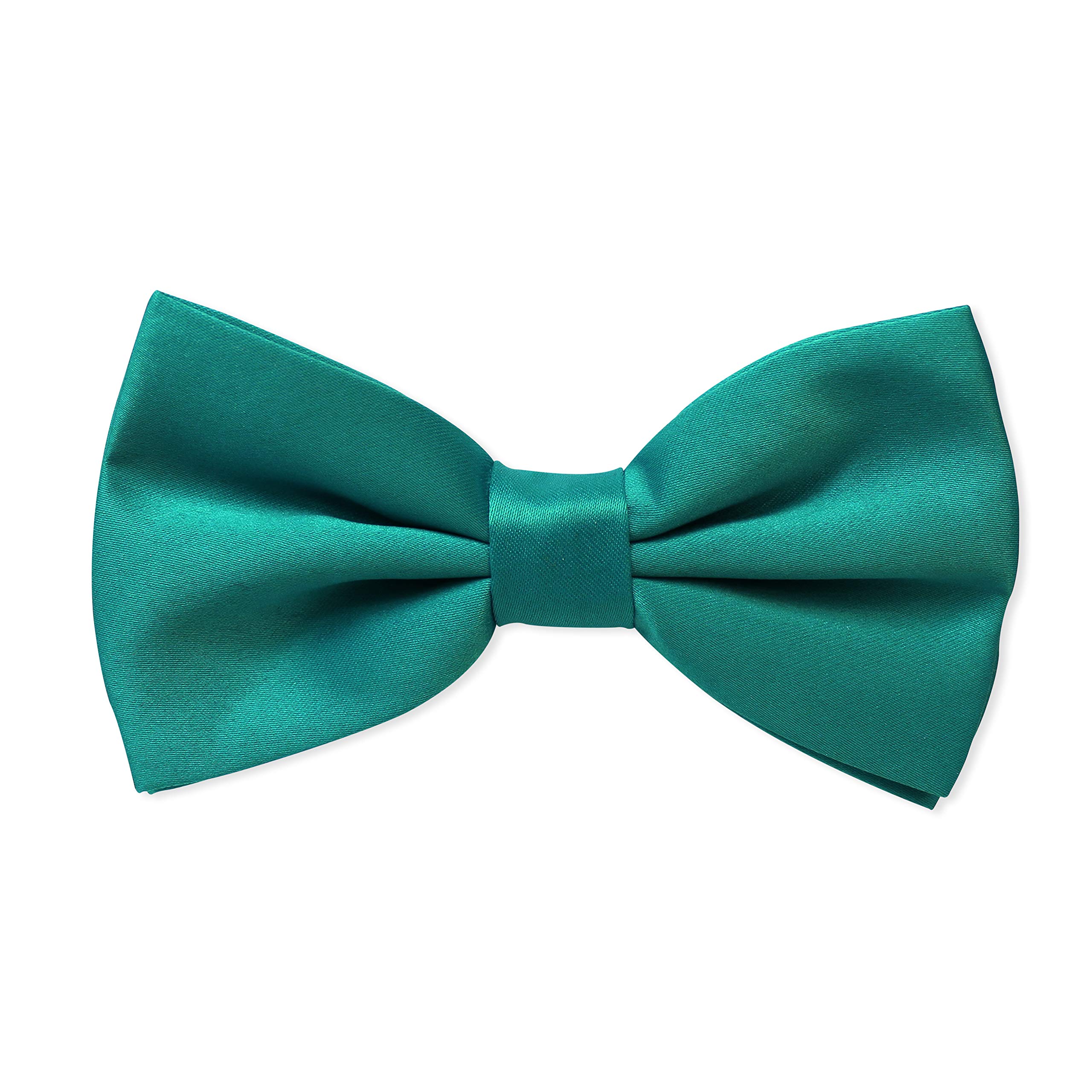 The Tie Company Men's Teal The Tie Co™ Premium Collection Satin Solid Colour Classic Plain Bow Tie - Pre Tied & Adjustable (Teal)