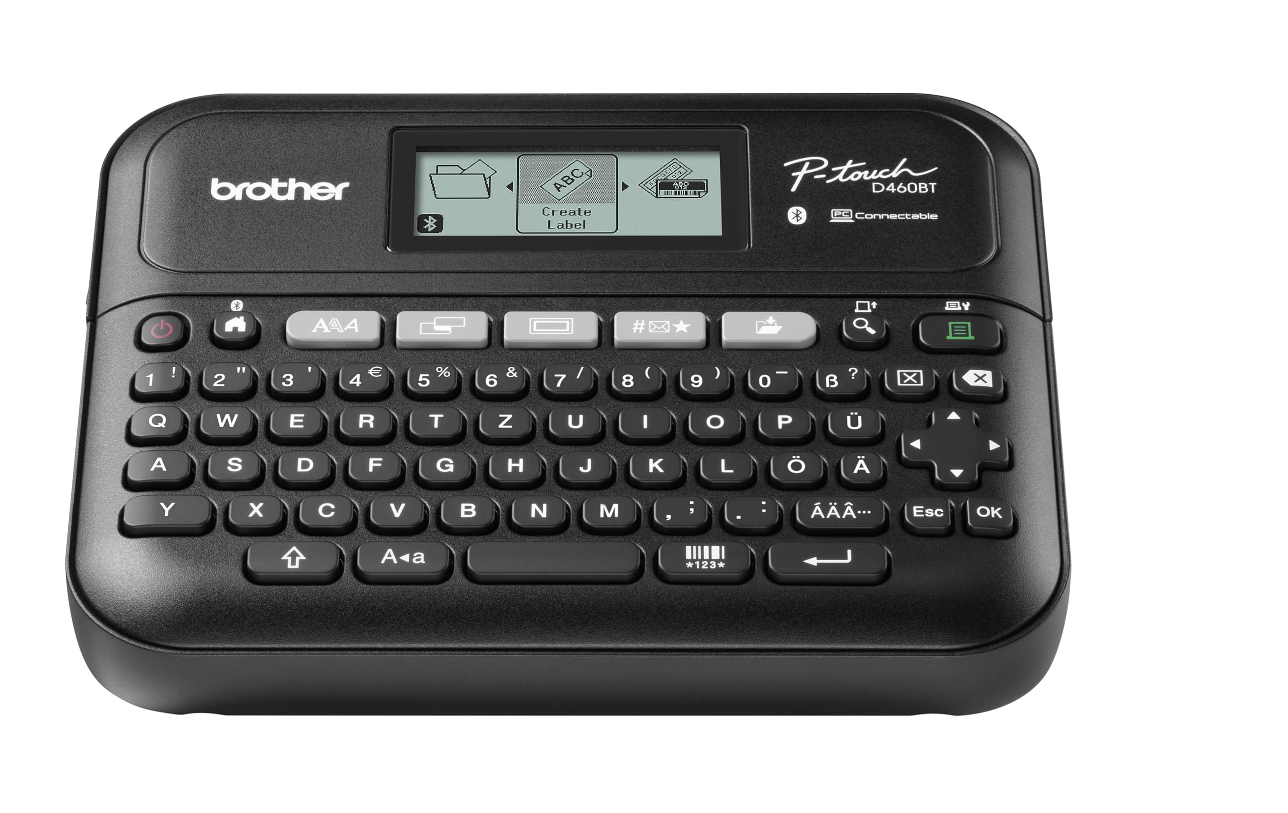 Brother PT-D460BTVP Beschriftungsgerät für das Homeoffice und Büro (für 3, 5 bis 18 mm breite TZE-Schriftbänder, mit Bluetooth-Schnittstelle)