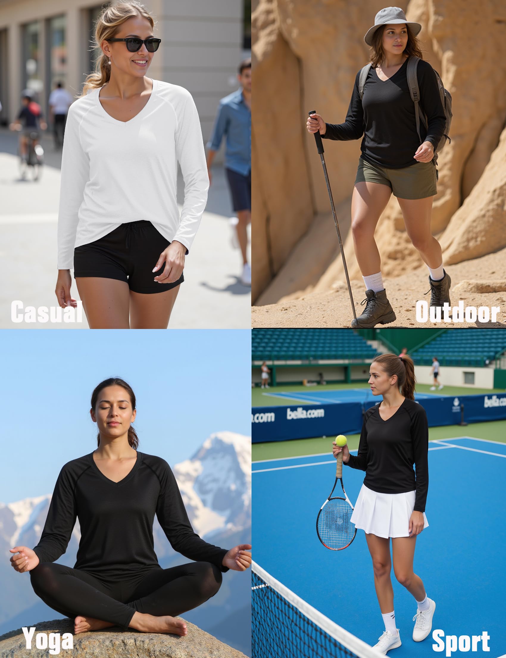Camiseta Deportivo Mujer Camiseta de Manga Larga Camiseta Holgada de Secado Rápido Camisetas de Malla Mujer Yoga Fitness Top Ropa Deportiva Entrenamiento Atlético