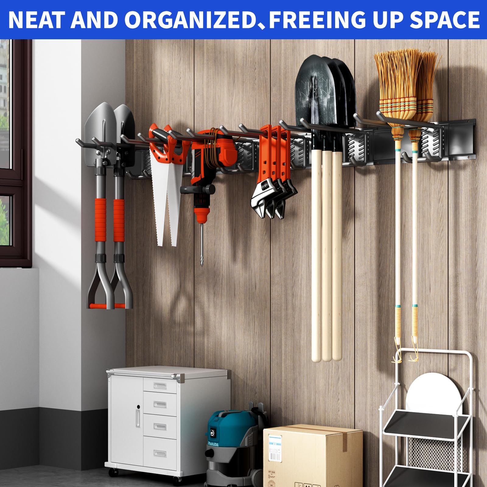 Buy Garage Organizer Wall Ount Tool Adjustable Storage Syste, Garden