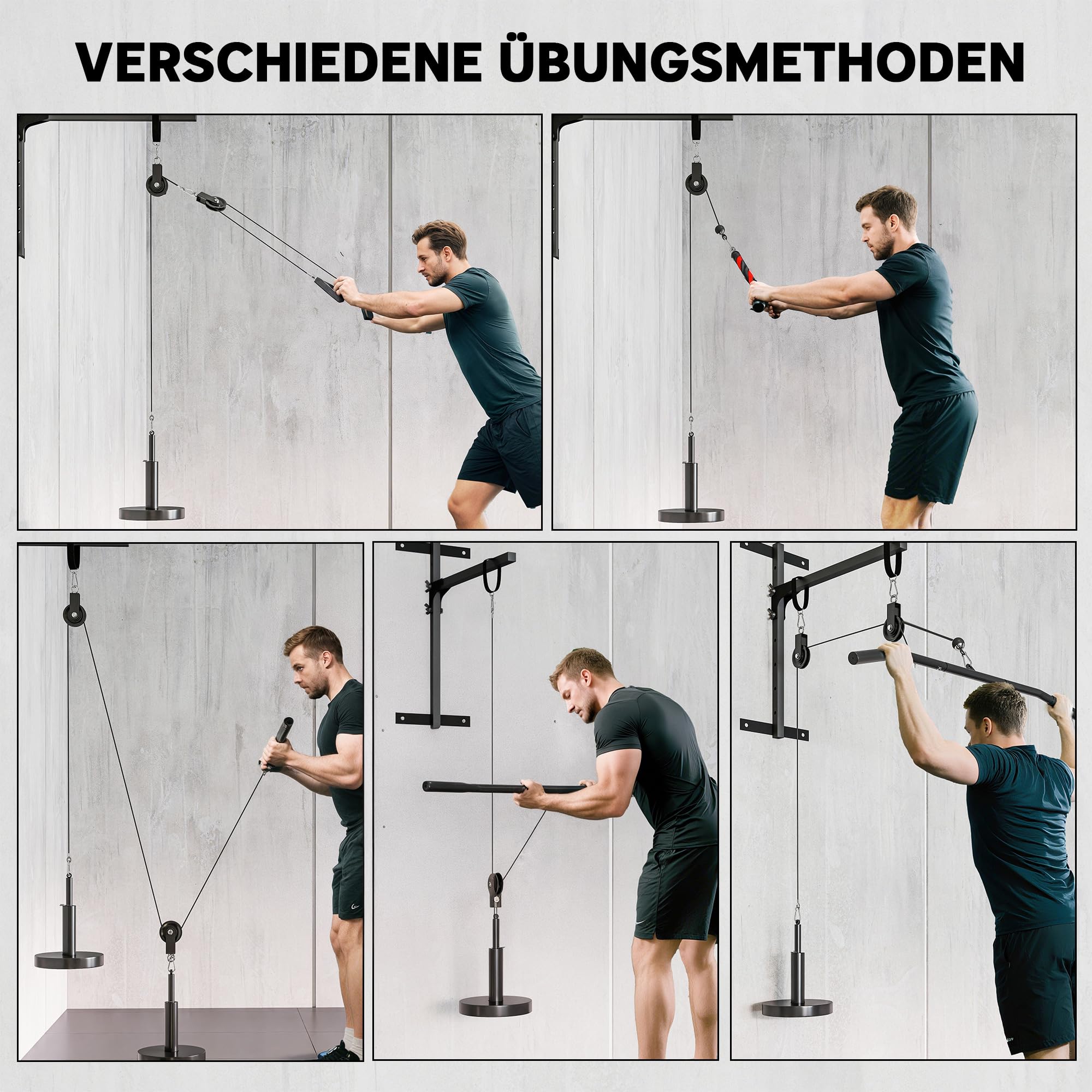 SPORTNOW Fitness Latzug Gym - Urządzenia do ćwiczeń z systemem bloczków, do ściągania, uginania bicepsów, w domowej siłowni