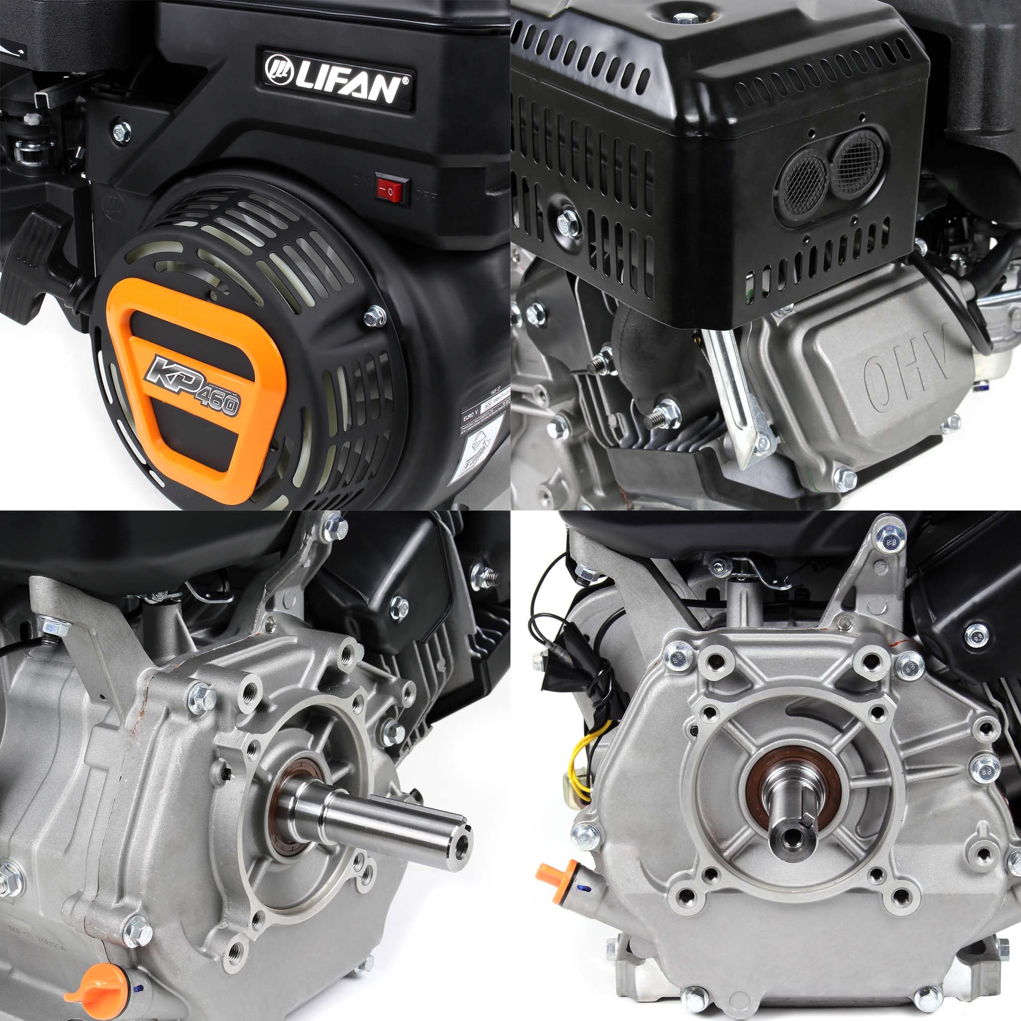Wiltec LIFAN KP460 Moteur Essence 25mm 15,6 CV Monocylindre Plaques vibrantes et Machines de construction Engins de chantier Moteur 4 temps refroidi par air