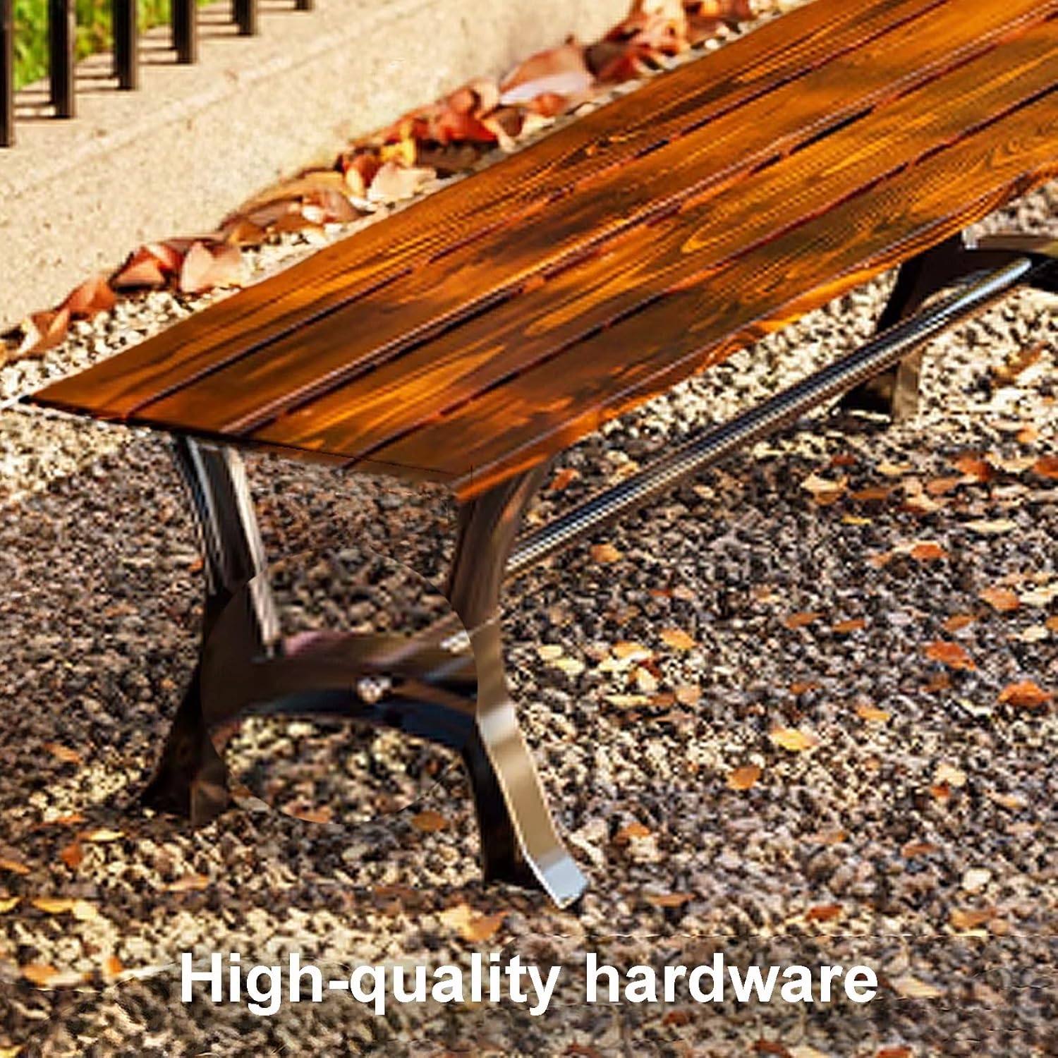 Garden Bench, Park Benches, Patio Bench, Porch Bench Seating, Outdoor Benches Weatherproof Easy Installation for Entryway, Deck, Front Porch(Natural,120x40x38cm)