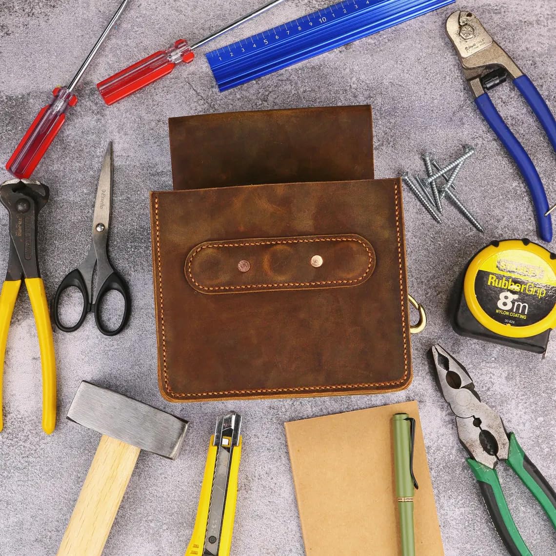 Amazon.co.jp: レザー マルチツールホルダー 本革 治工具収納ケース