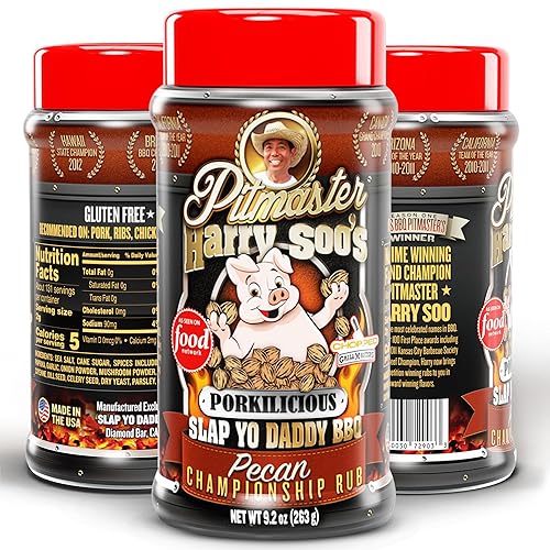 Slap Yo Daddy BBQ Rub Seasonings Porkilicious Pecan - Especias y condimentos para ahumar pollo, carne de res y cerdo - Condimento para barbacoa de