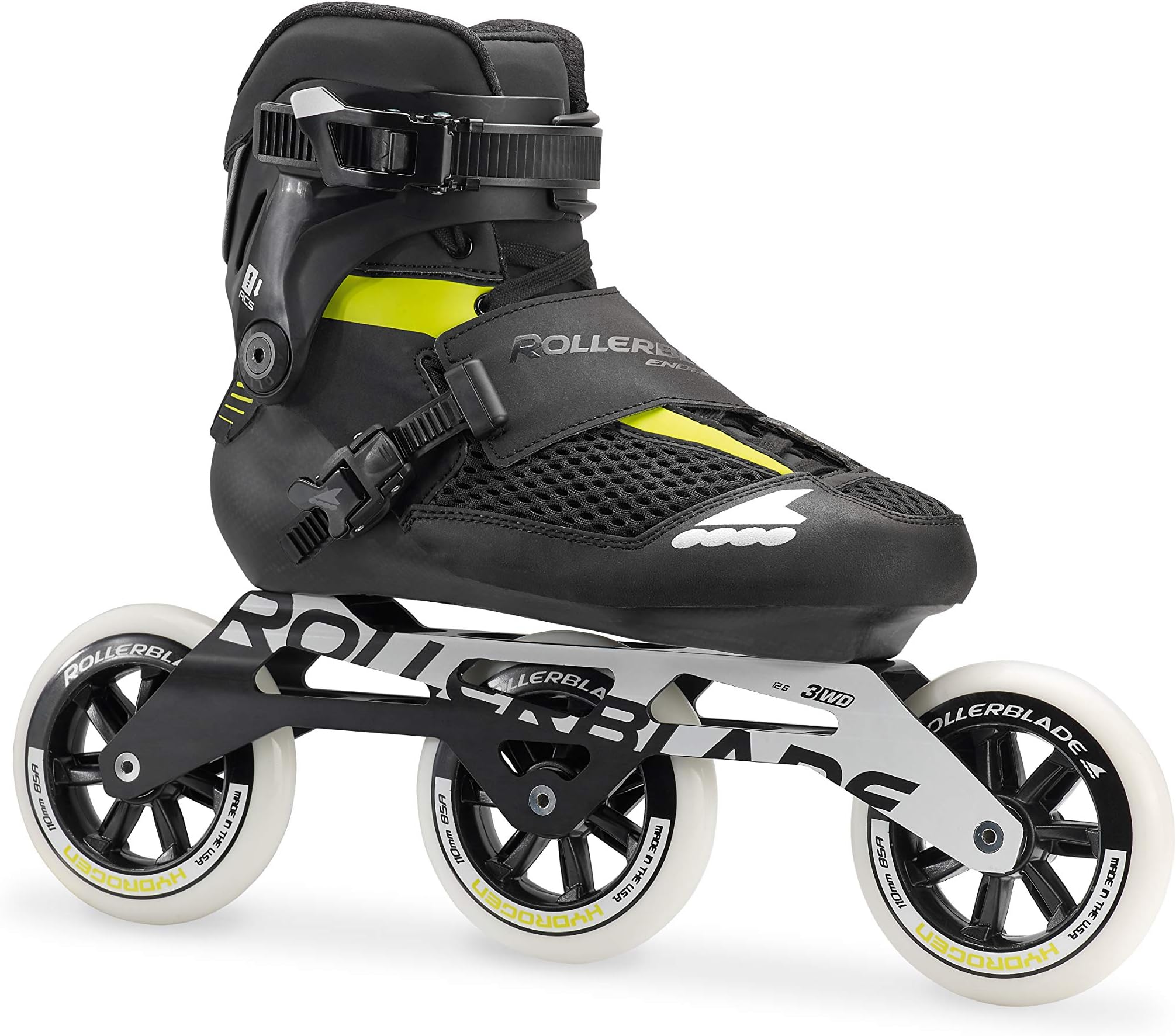 Rollerblade Endurace Elite 110 Unisex Adult Fitness Inline Skate, Black and Lime, Premium Inline Skates