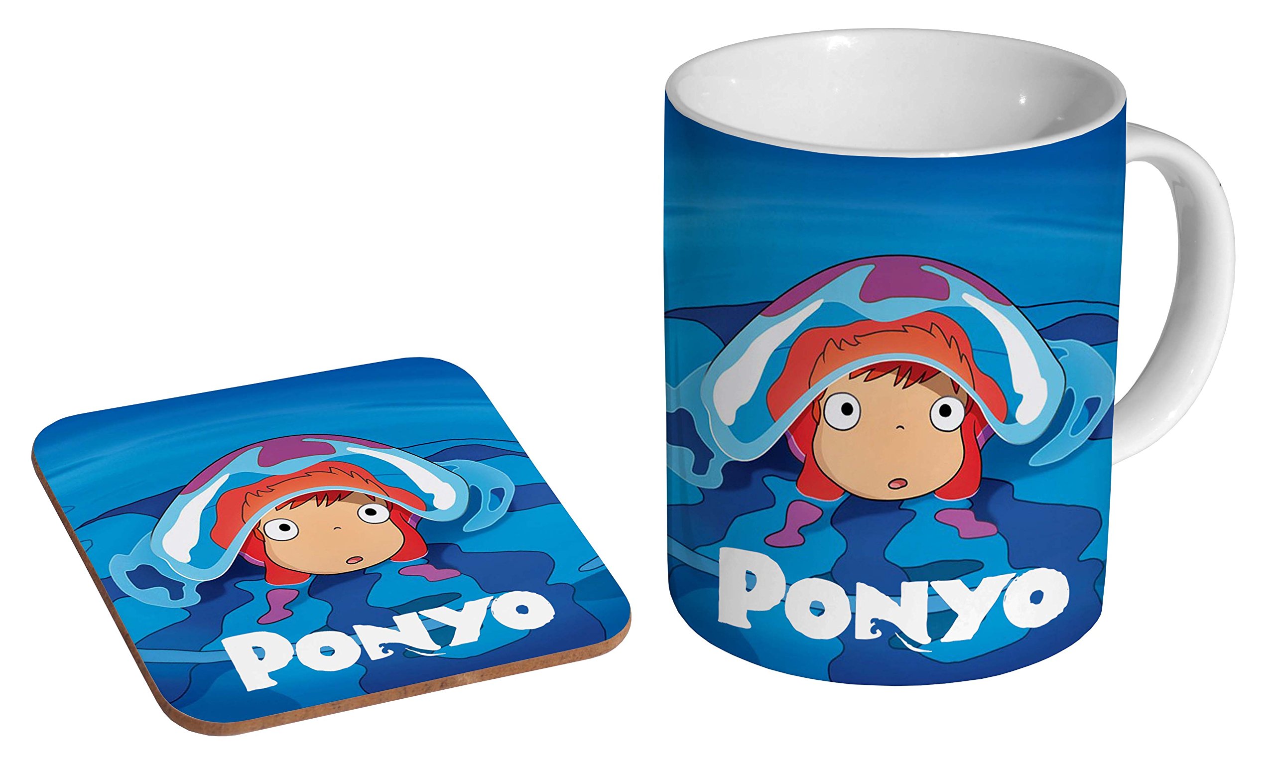 Mugmart White Ponyo Ceramic Coffee Mug + Coaster Gift Set …