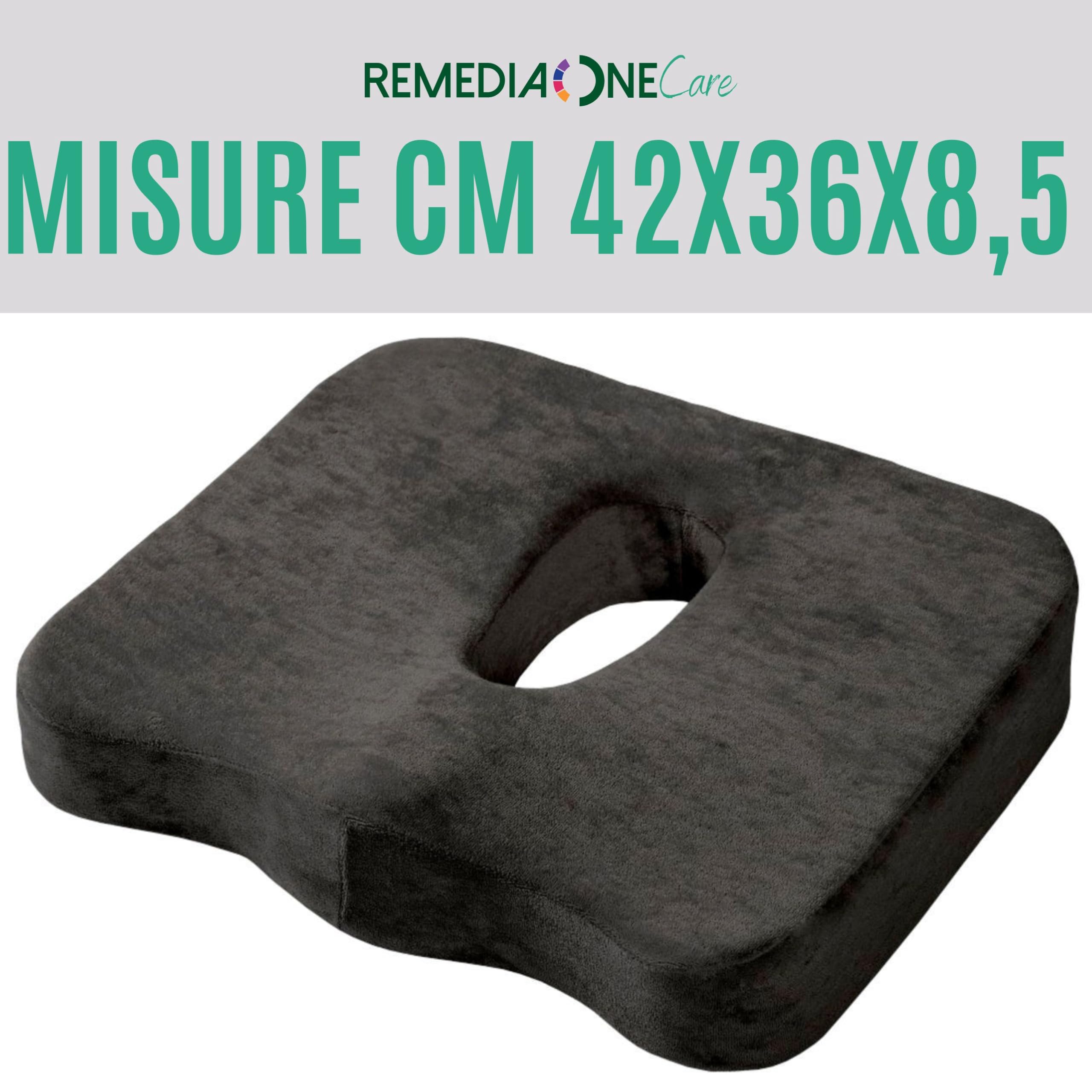 Cojín anatómico para prostatitis de espuma viscoelástica con orificio | Soporte anatómico desenfundable para silla de oficina y coche, dimensiones 42 x 36 x 8,5 cm