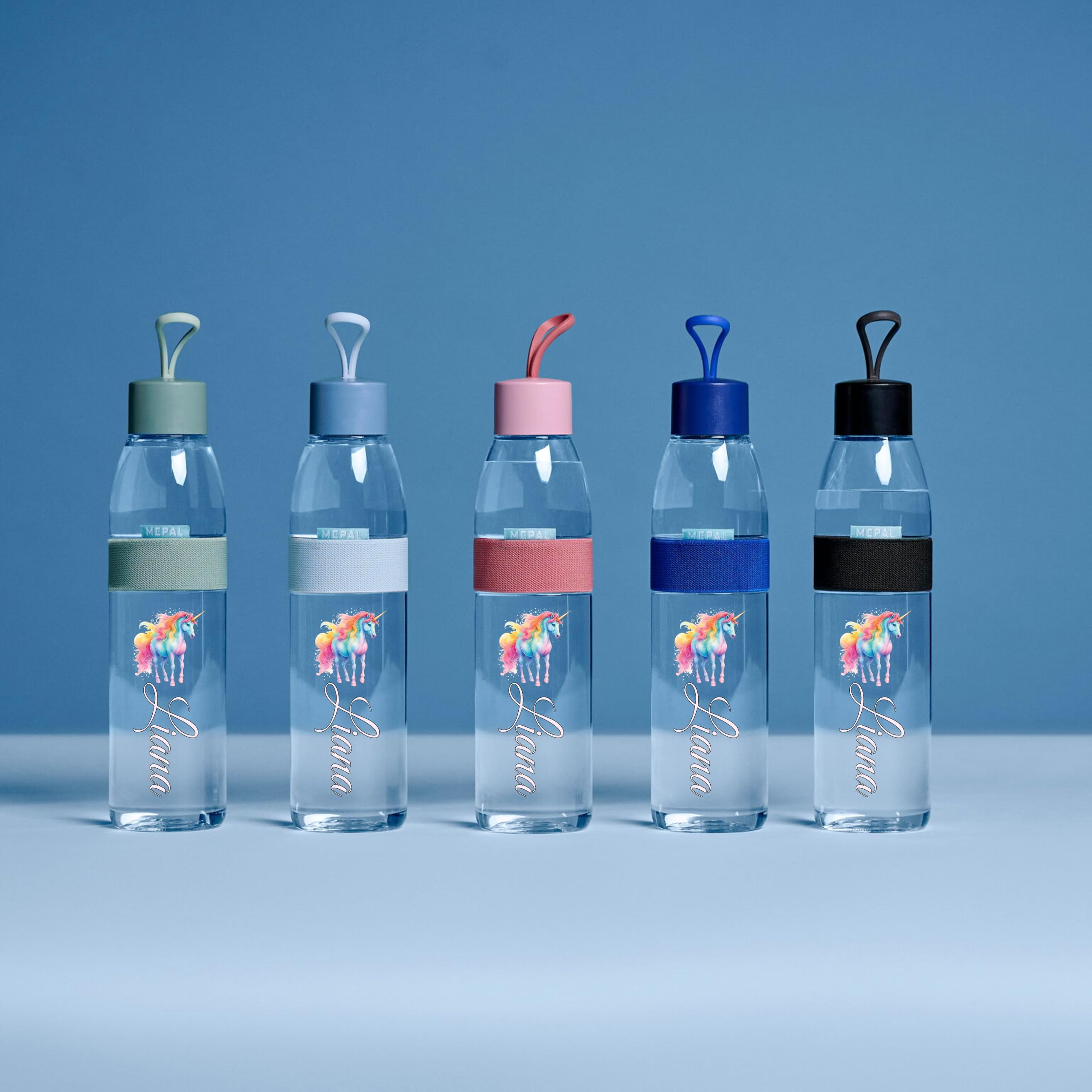 Mepal Personalisierte Brotdose Trinkflasche | Regenbogen Einhorn Mädchen