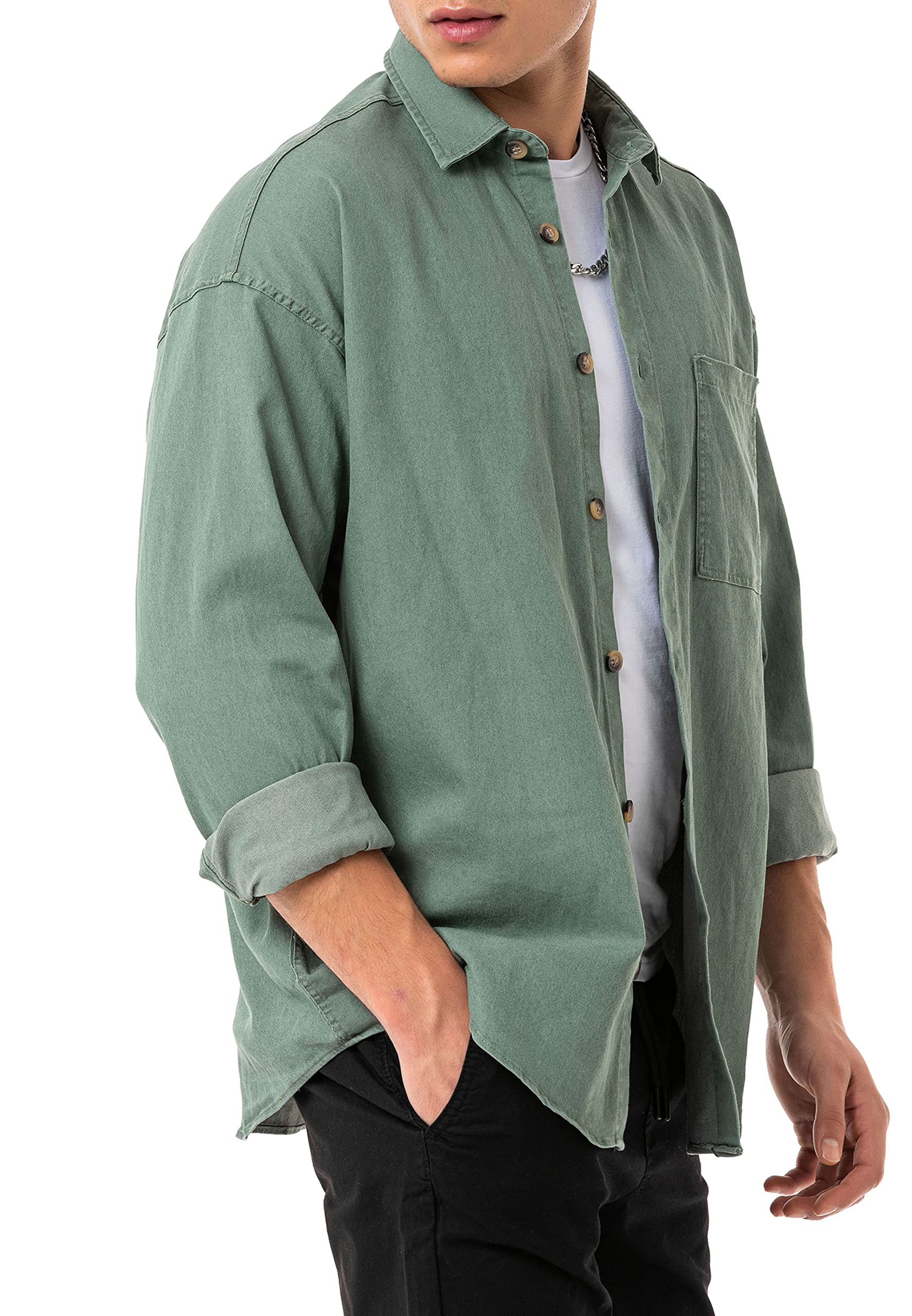 Redbridge Camicia jeans premium denim a maniche lunghe oversize