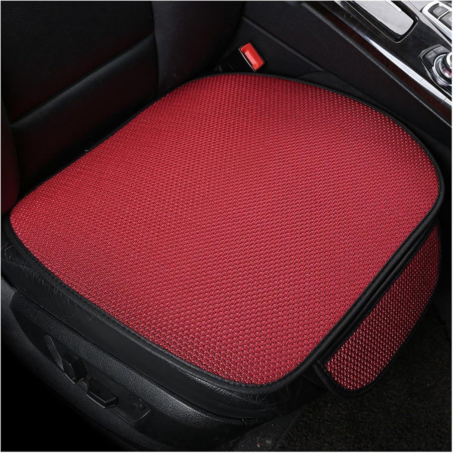 CojíN Asiento De Coche Ice Silk Verano para Vauxhall Crossland X 2017-2025, Fundas De Asiento Coche De Transpirables Y Refrescantes para Todos Los Modelos,C/Red-Front*2