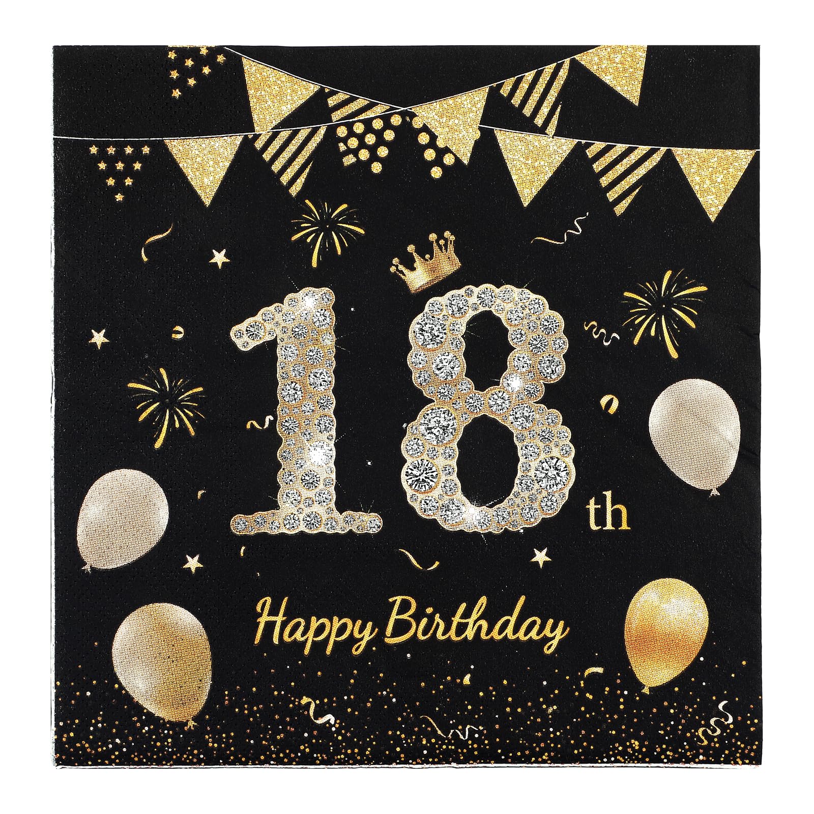 Servietten Geburtstag,40 Stück Happy Birthday Servietten,Geburtstagsservietten, Deko Geburtstag Papierservietten für Junge mädchen Party Tischdeko