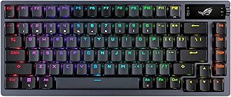ASUS ROG Azoth 75 Wireless DIY Custom Gaming Keyboard, OLED Display, Gasket-Mount, Three-Layer Dampening, Hot-Swappable Pre-lubed ROG NX Blue Switches & Keyboard Stabilizers, ABS Keycaps, RGB-Black