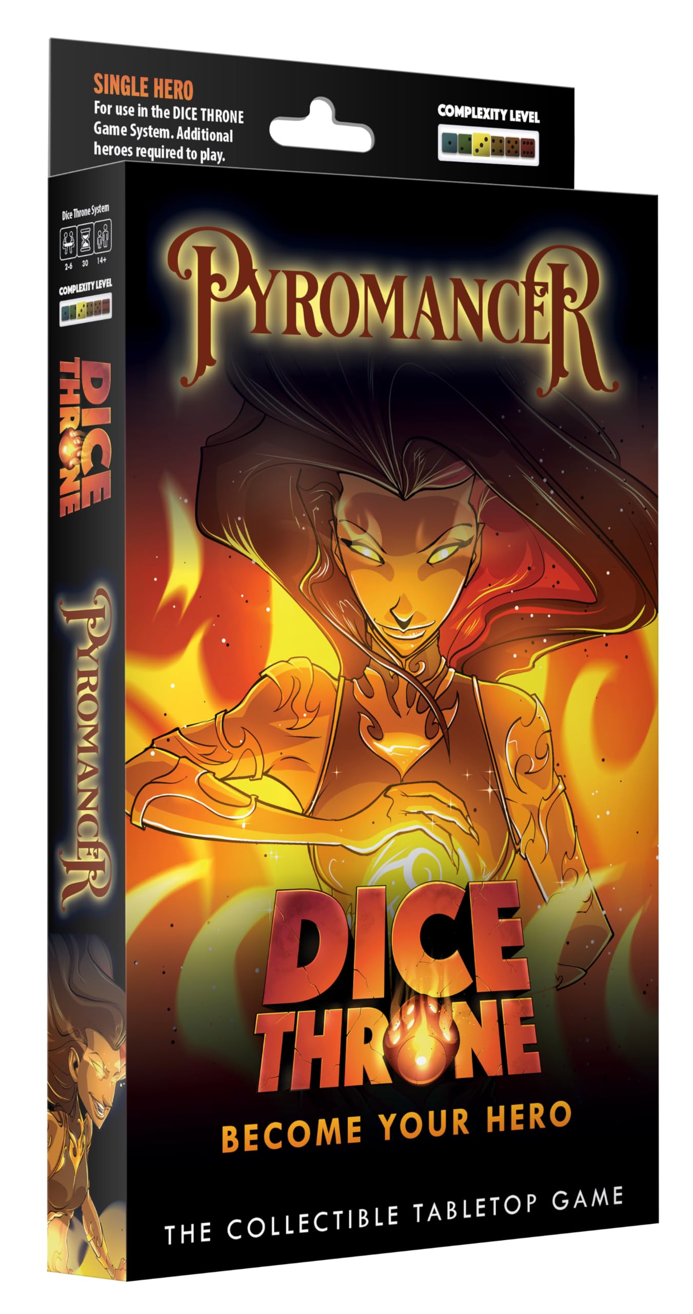 Dice Throne | Pyromancer Hero Pack | Five Custom Dice, 32 Hero Cards, And Status Tokens | 2 To 4 Players | 90 To 120 Minutes