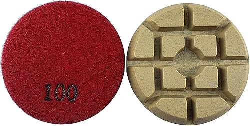 Miniatura 74 de Almohadillas de pulido de diamante de resina de 3 pulgadas, resina oscura, juego de 3, altura de segmento de 0.236 in, seco o húmedo, grano #50