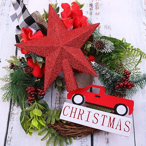 Miniatura 4 de Aneco - Estrella con brillantina para decorar el arbolito de navidad, decoración para la parte de arriba del arbolito