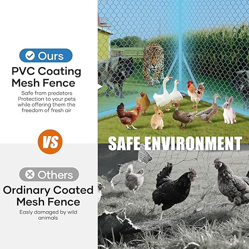 Miniatura 2 de Gallinero de metal grande para 30 pollos con cubierta impermeable y protección UV para patio con 3 unidades para techo de cúpula, gallinero, jaula