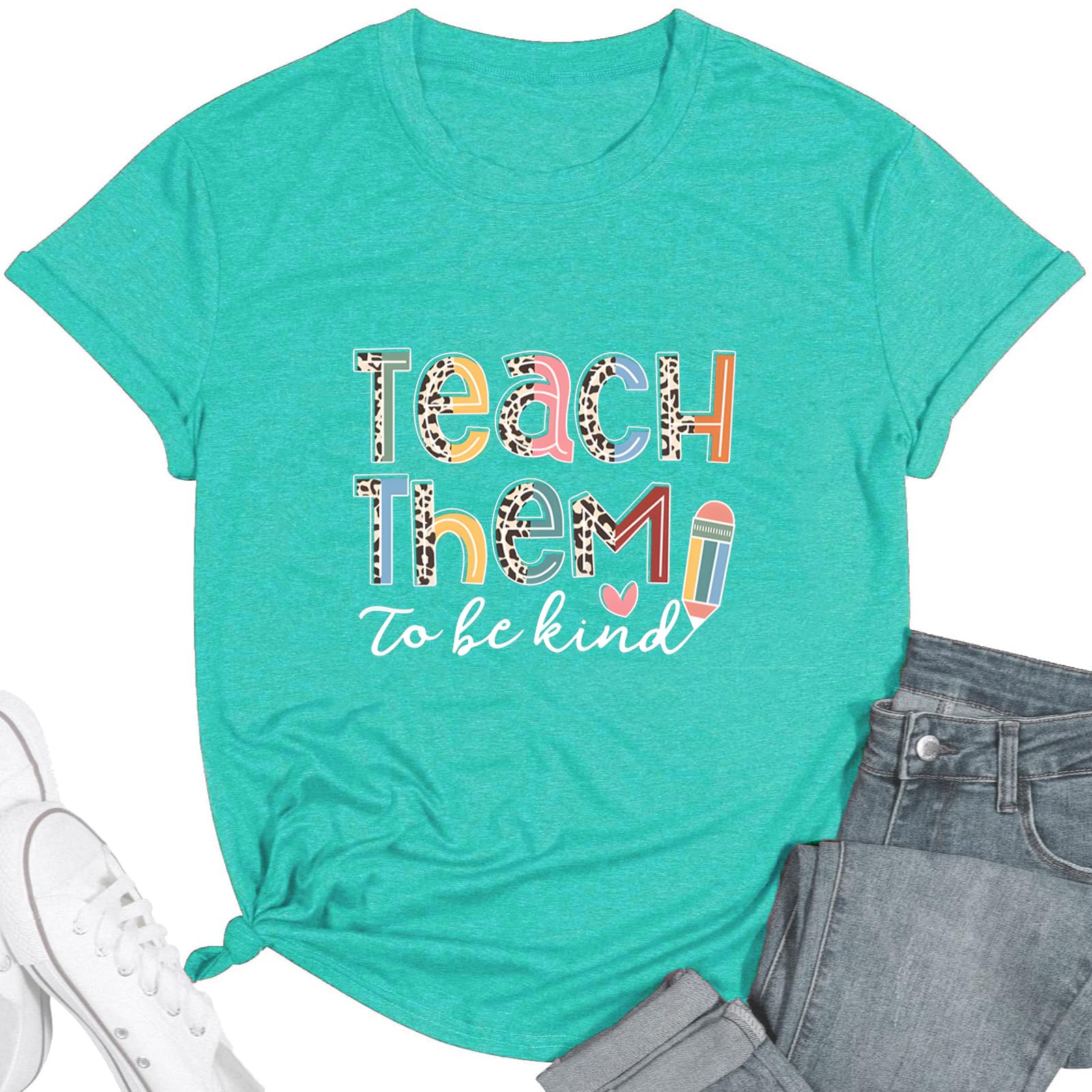 Teacher Shirt Women Inspirational Letter Print Special Education Shirts Teacher's Day Tee Tops