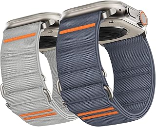 [Suitisbest] コンパチブルアップルウォッチ バンド 2本セット - apple watch バンド 超通気ナイロン 防汗スポーツ用 全サイズ対応 49mm 46mm 45mm 44mm 42mm 41mm 40mm 38mmメンズ向け運動軽量伸縮性設計 Apple Watch ベルト Ultra3/2/1/Series 11/10/9/8/7/SE/6/5/4/3/2/1 /SE対応