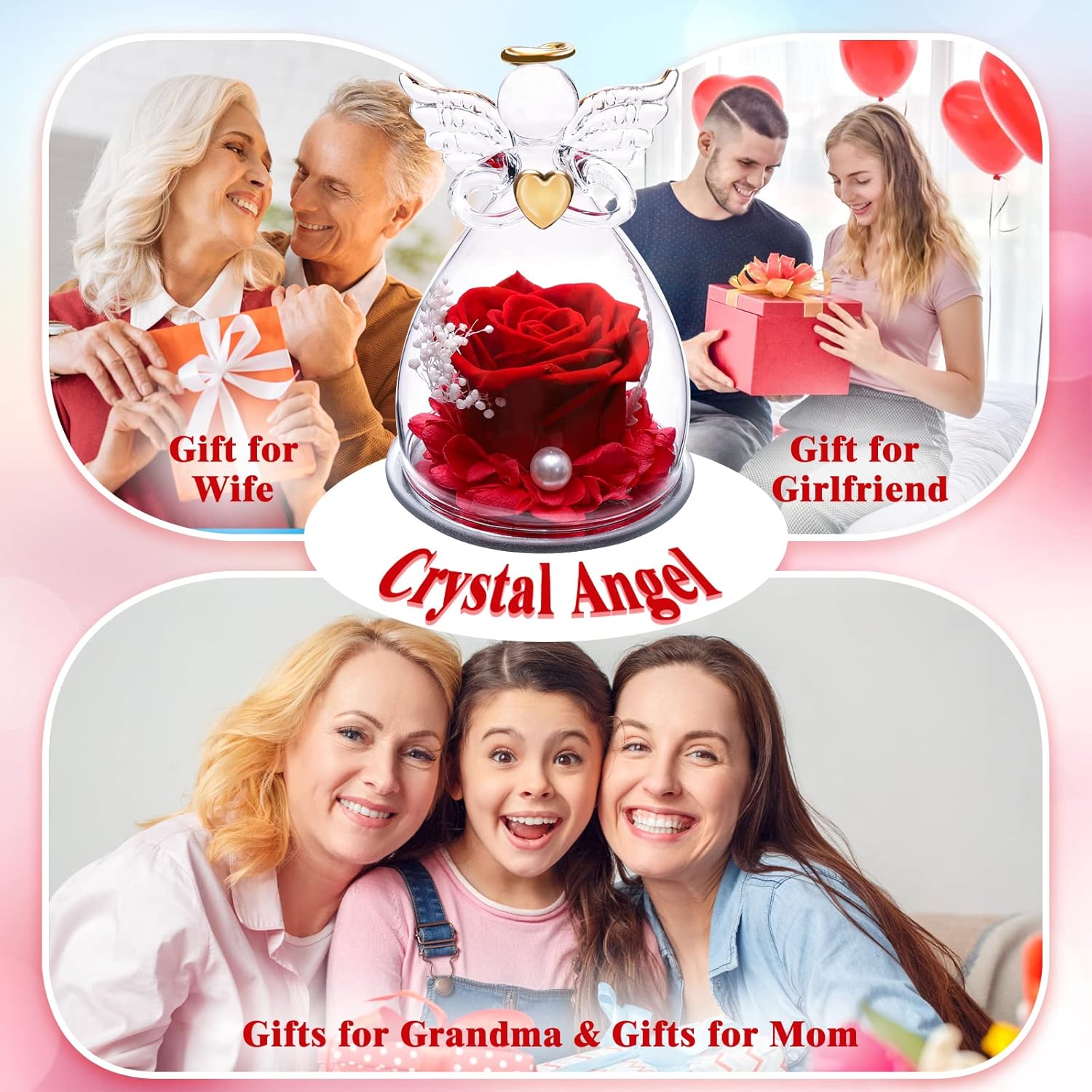 Giiffu Tarjeta De Madera Para El Día De La Madre, Tarro De Cristal De Ramo De Rosas Con Soporte Regalo Del Dia De La Madre Regalo Del Dia De San