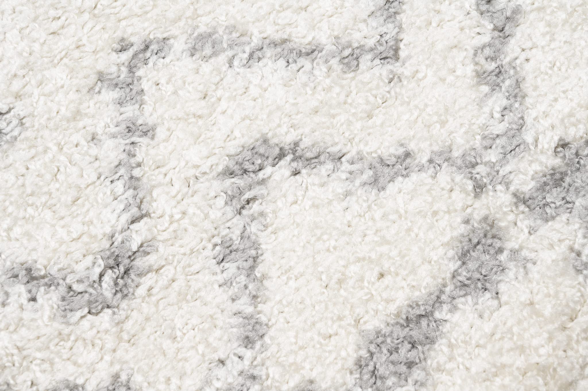TAPISO Delhi Tapis Shaggy Poil Long Moderne Crème Gris Ethnique Tapis Salon Chambre Adulte Enfant Descente de Lit Moelleux Super Soft Epais Oeko-TEX 200 x 290 cm
