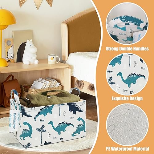 Miniatura 3 de Langyashan - Cesta de tela rectangular con asas para almacenamiento y organización del hogar, la cocina, juguetes de los niños, la oficina, el