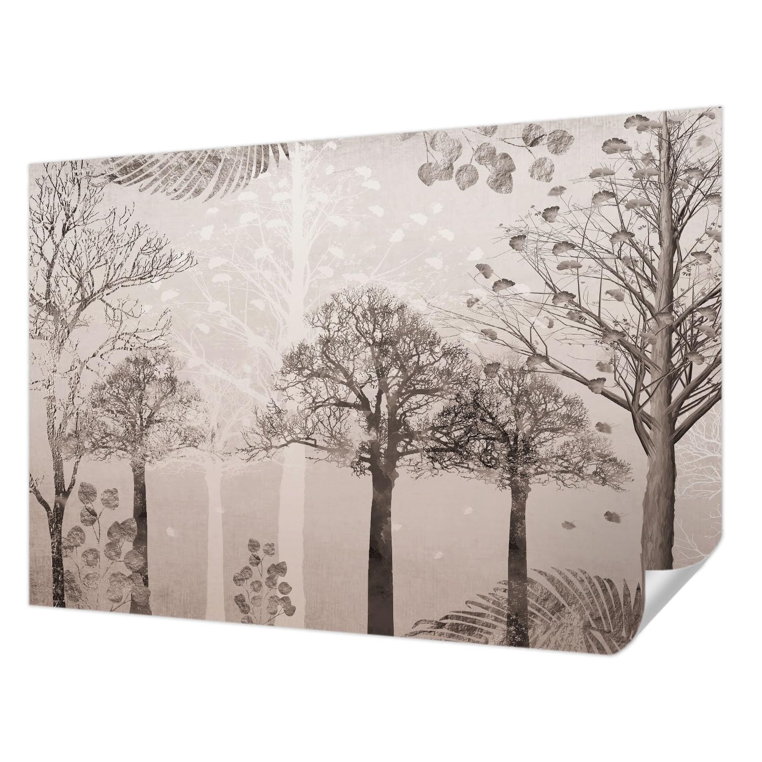 Papier peint photo autocollant arbres délicats pour une chambre à coucher cocooning