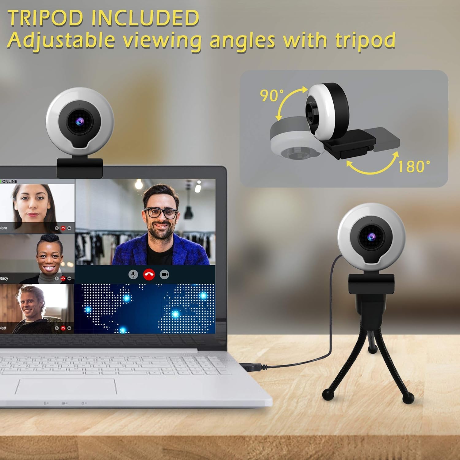 Black Friday Clearance 2K Webcam with Ring Light & Microphone, JINGMKJ HD USB Web Video Camera with Tripod AutoFocus for Live Streaming/Video Conferencing/Online Class,Skype/Facetime/Teams/YouTube, PC Mac Laptop Computer 🛒 Flash Sale 2K Webcam with Ring Light & Microphone, JINGMKJ HD USB Web Video Camera with Tripod AutoFocus for Live Streaming/Video Conferencing/Online Class,Skype/Facetime/Teams/YouTube, PC Mac Laptop Computer