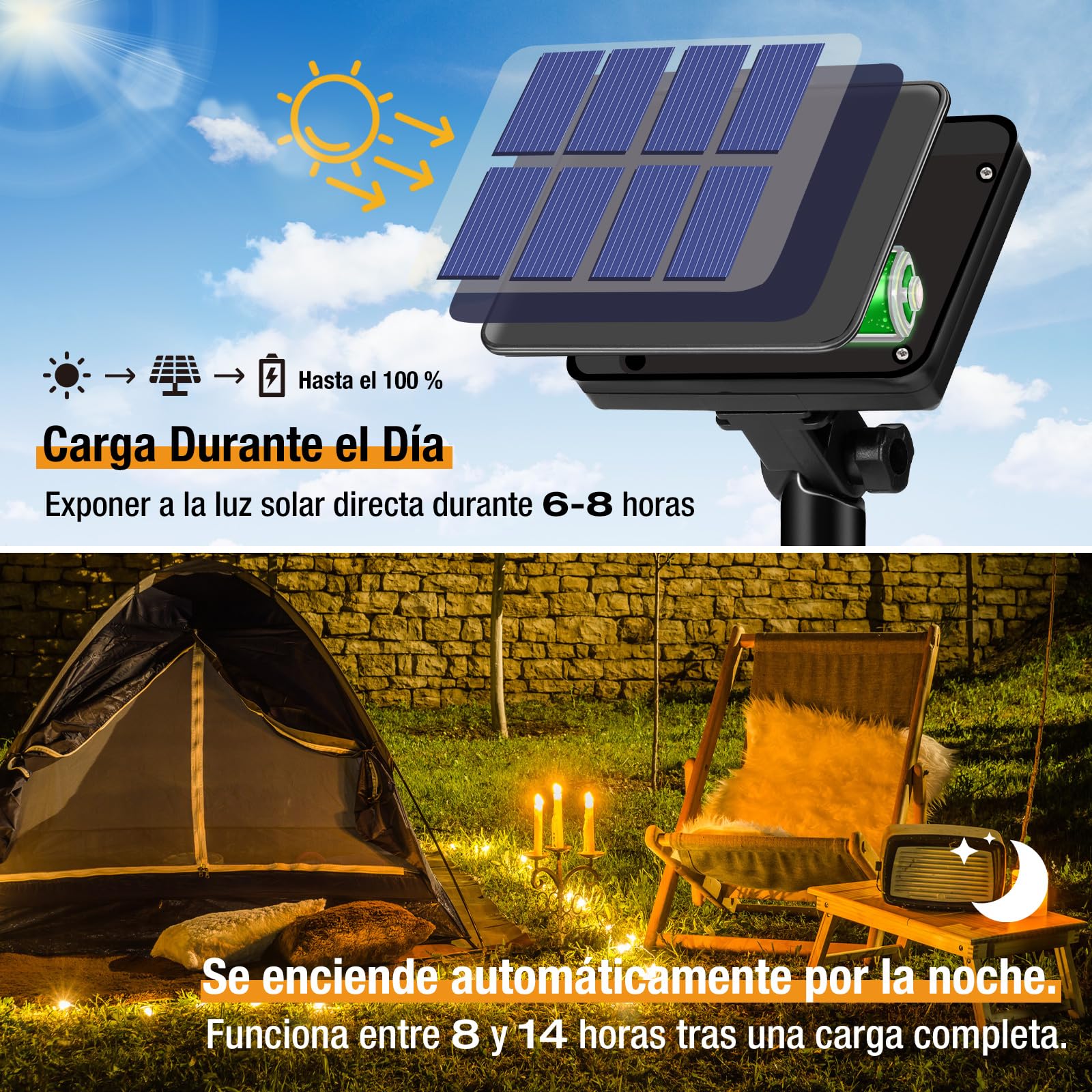 btfarm 2 Paquete Guirnaldas Luces Exterior Solar, Totalmente 30M 300 LED, 8 Modos Cadena de Luces Decoracion para Terraza, Fiestas, Bodas, Patio, Jardines (Blanco Calido)