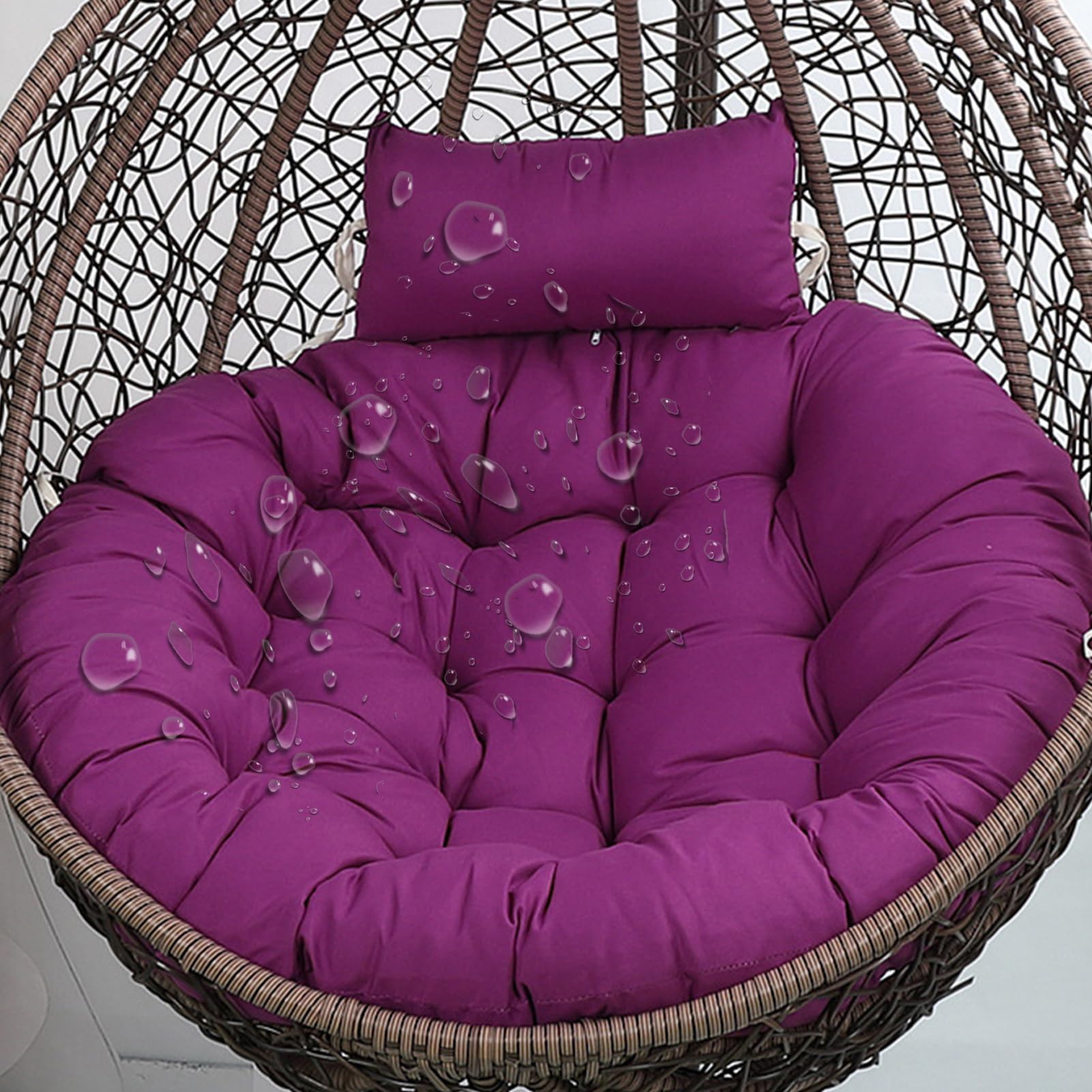 Aocase Egg Chair Cushion Only Replacement - Large Thick Washable Seat Pad & Pillow for Indoor/Outdoor Hanging Swing Basket Chairs, Garden Patio Mat Pads with Zipper (Cushion Only),NO11,100×100cm