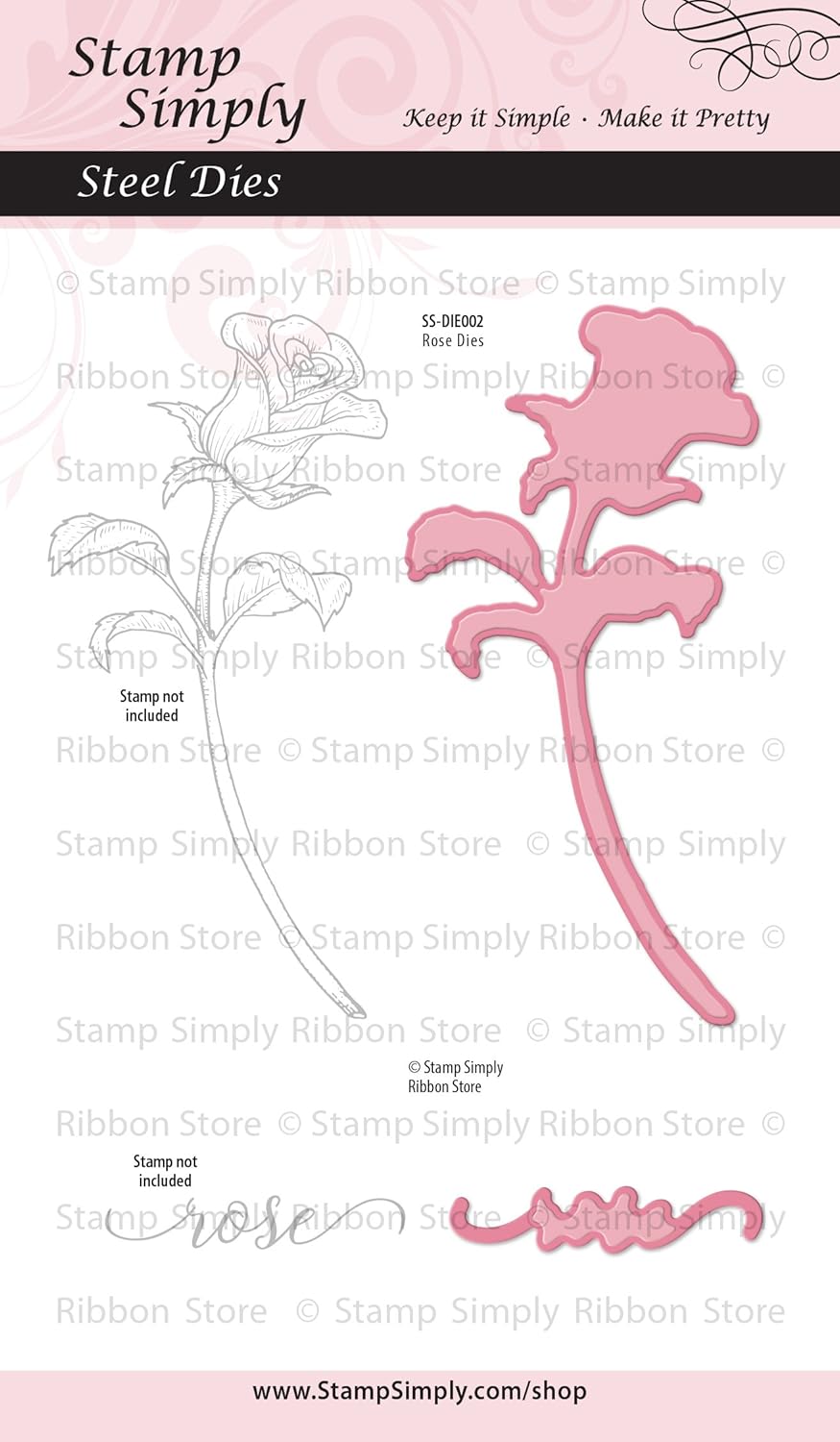 Clear Stamps Thinking of You Mothers Day Special Occasion Rose Garden Flower and Die (2-Pack) 10 Pieces