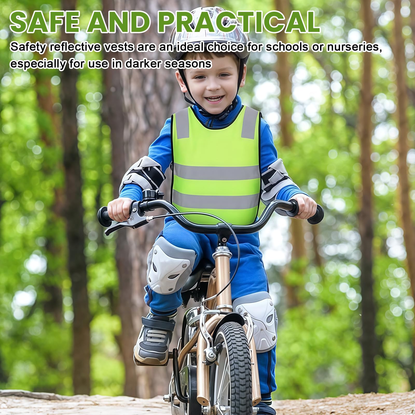 PORFOYO 10 Pièces Gilet Jaune Enfant, Gilet Securite Enfant, Gilet Fluo Enfant Gilet Haute Visibilité pour Velo Plein Air Course à Pied 3-12 Ans Enfants