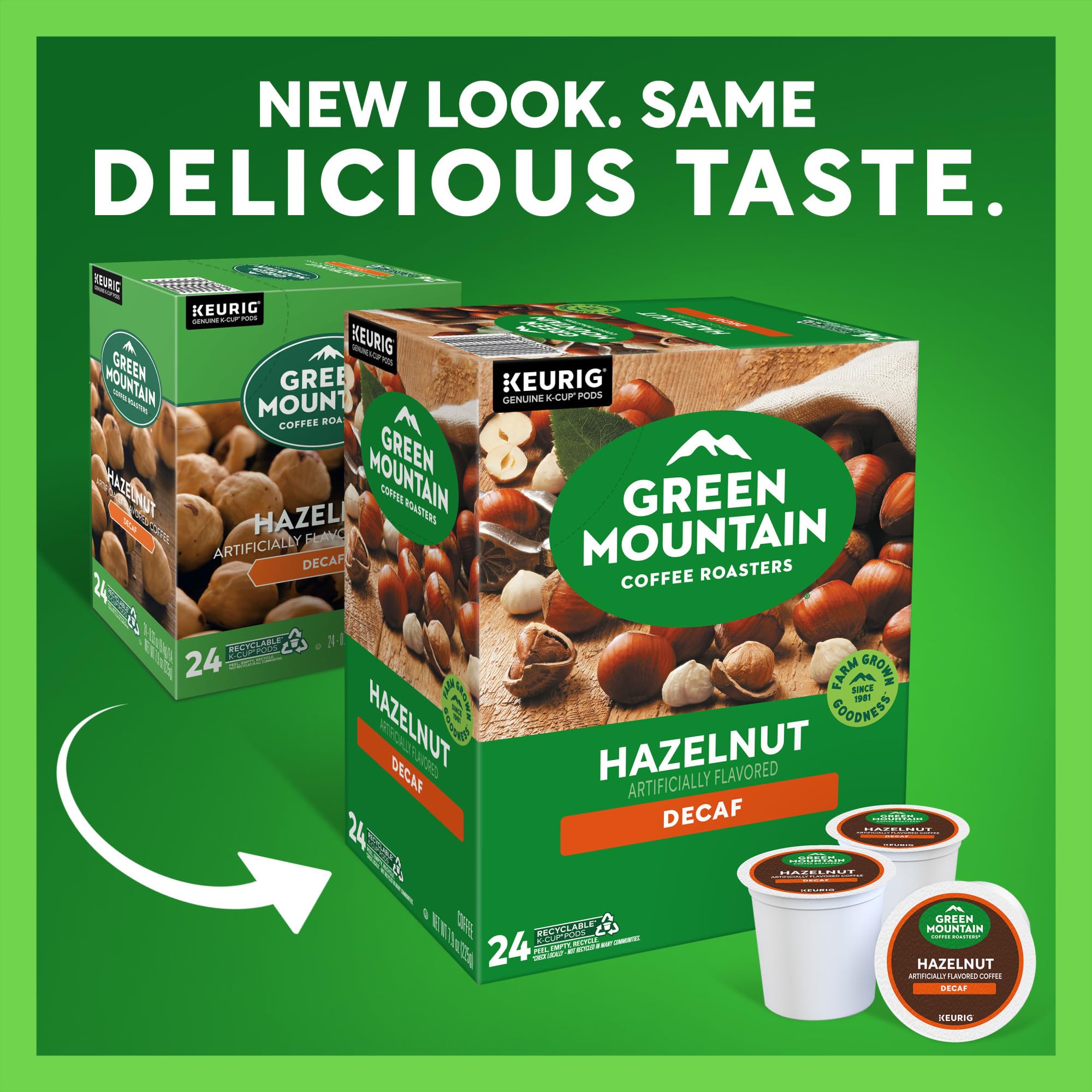 Amazon.com: Green Mountain Coffee Roasters Hazelnut Decaf, Single