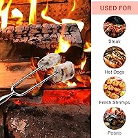 Vista 4 de Smores Sticks para hoguera – Palitos para asar malvaviscos y palitos para asar perros calientes, brochetas extensibles de acero inoxidable