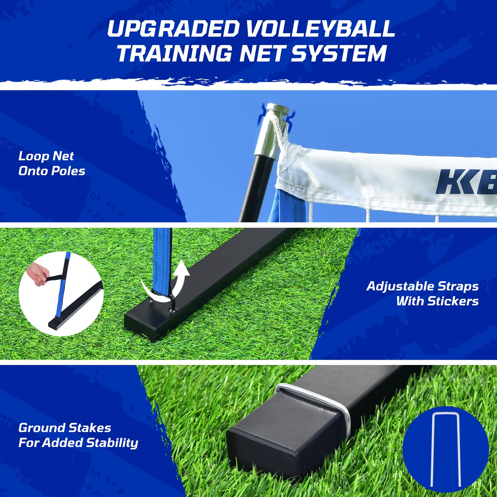 Haokelball Rete Pallavolo Portatile Da Allenamento 3,4x2,4m Con Palla E Pompa