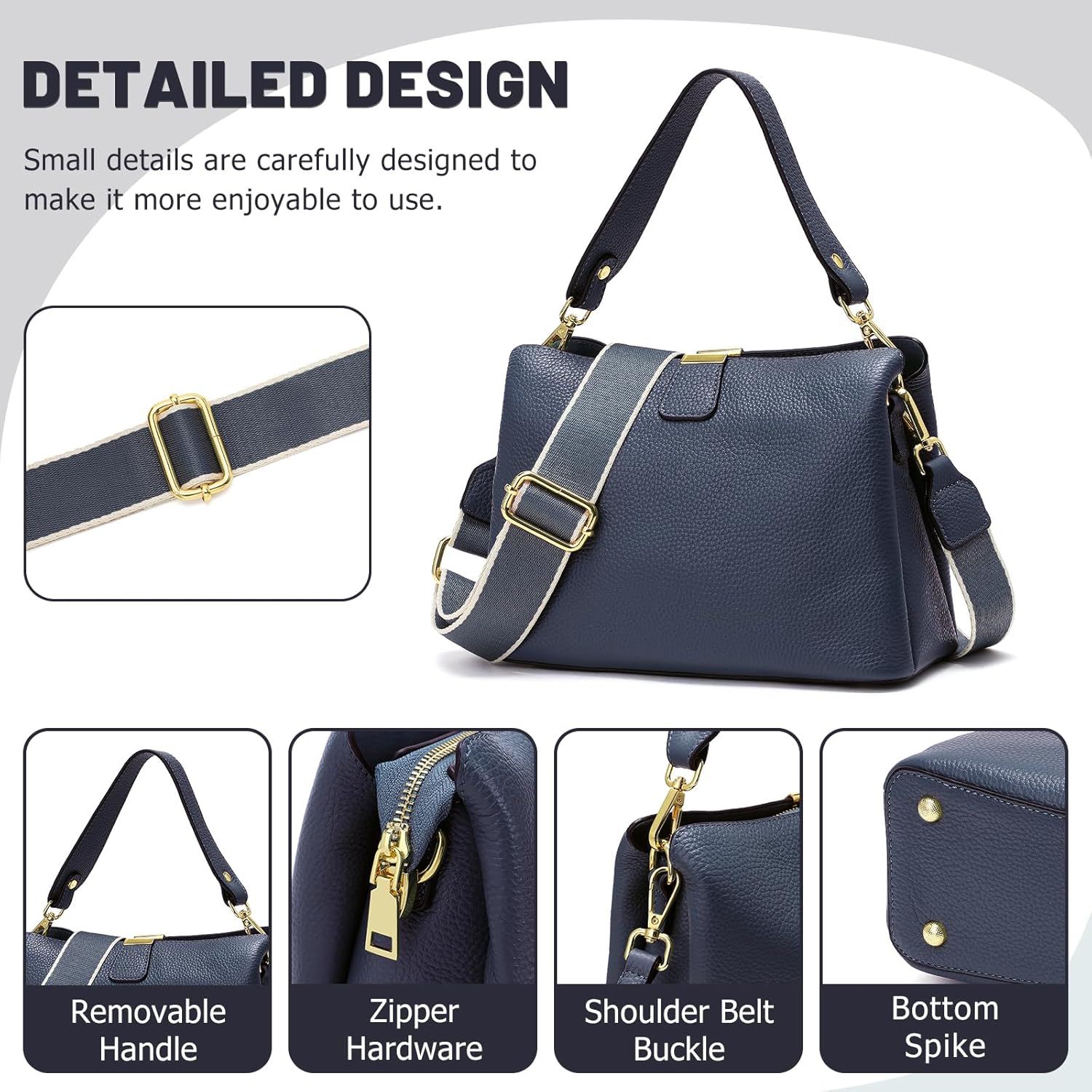 Small Women Soft Genuine Leather Shoulder Bag Crossbody Purses for Lady Bucket Handbag