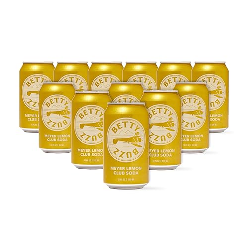 Betty Buzz Meyer Lemon Club Soda, soda espumosa prémium de Blake Lively (paquete de 12 latas)  Sabores naturales y edulcorantes, solo ingredientes disponible en Yaxa Peru
