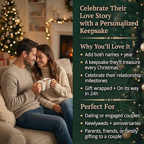 Miniatura 8 de Adorno personalizado para pareja 2025  Personalización gratuita las 24 horas  Adornos de Navidad de muñeco de nieve grabados con láser para árbol