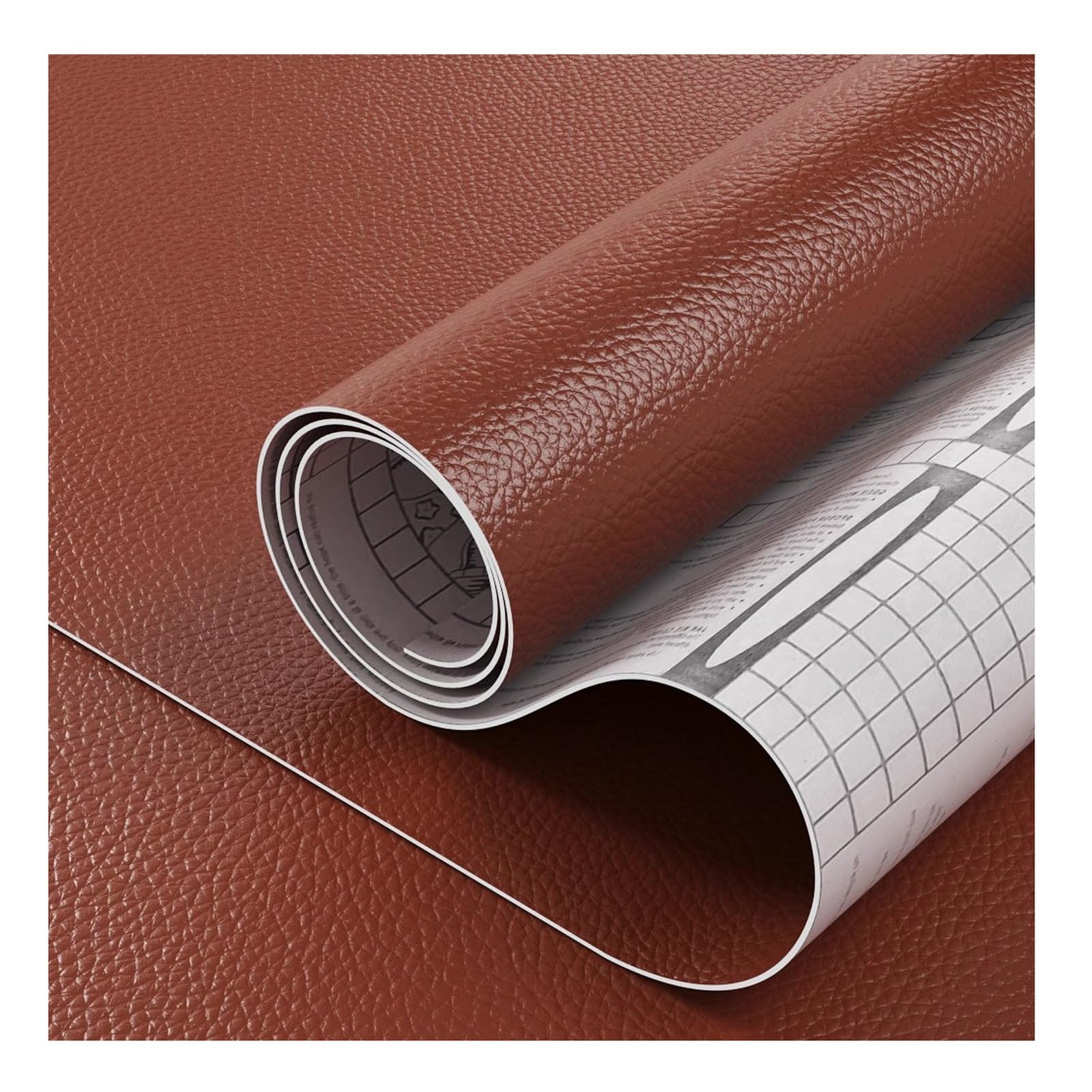 Cuero Adhesivo Kit De Parche De Reparación De Cuero Falso Marrón, Pegatina De Vinilo De Tapicería De Cinta De Cuero Cortable Autoadhesiva Grande Para Muebles Sofá Asientos De Coche(Brown,500X70cm)