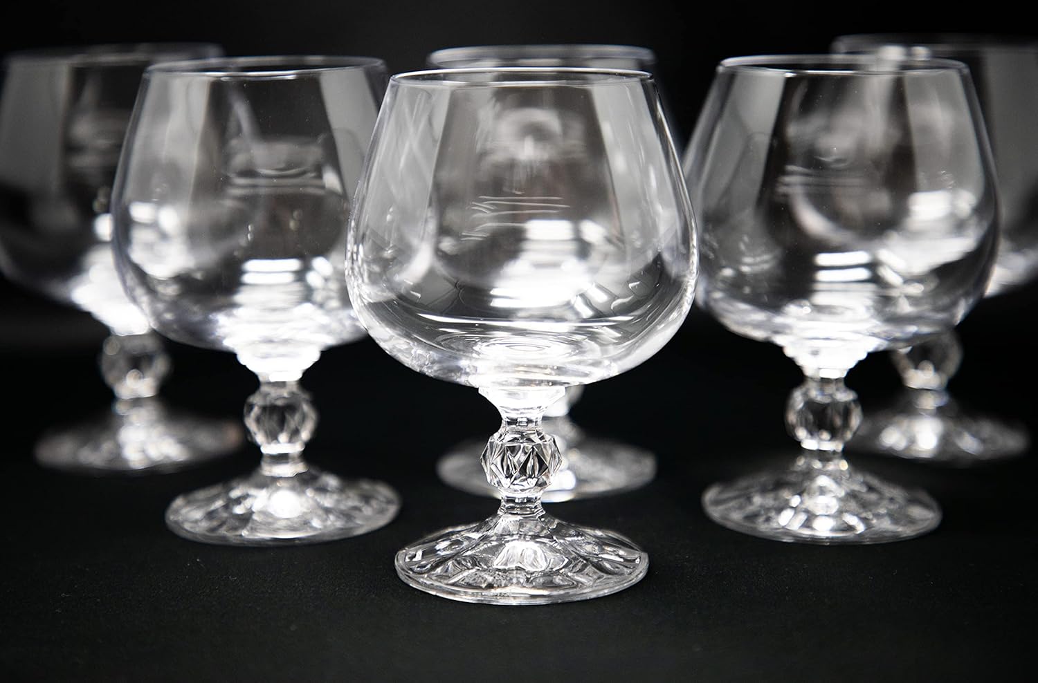 Czech Bohemian Crystal Glass Set of 6 Snifter Glasses 8oz250ml.Vintage Design Sterna Elegant Stem Goblets Cognac Brandy Calvados Whiskey Gift Birthday Wedding Housewarming Anniversaries, Clear