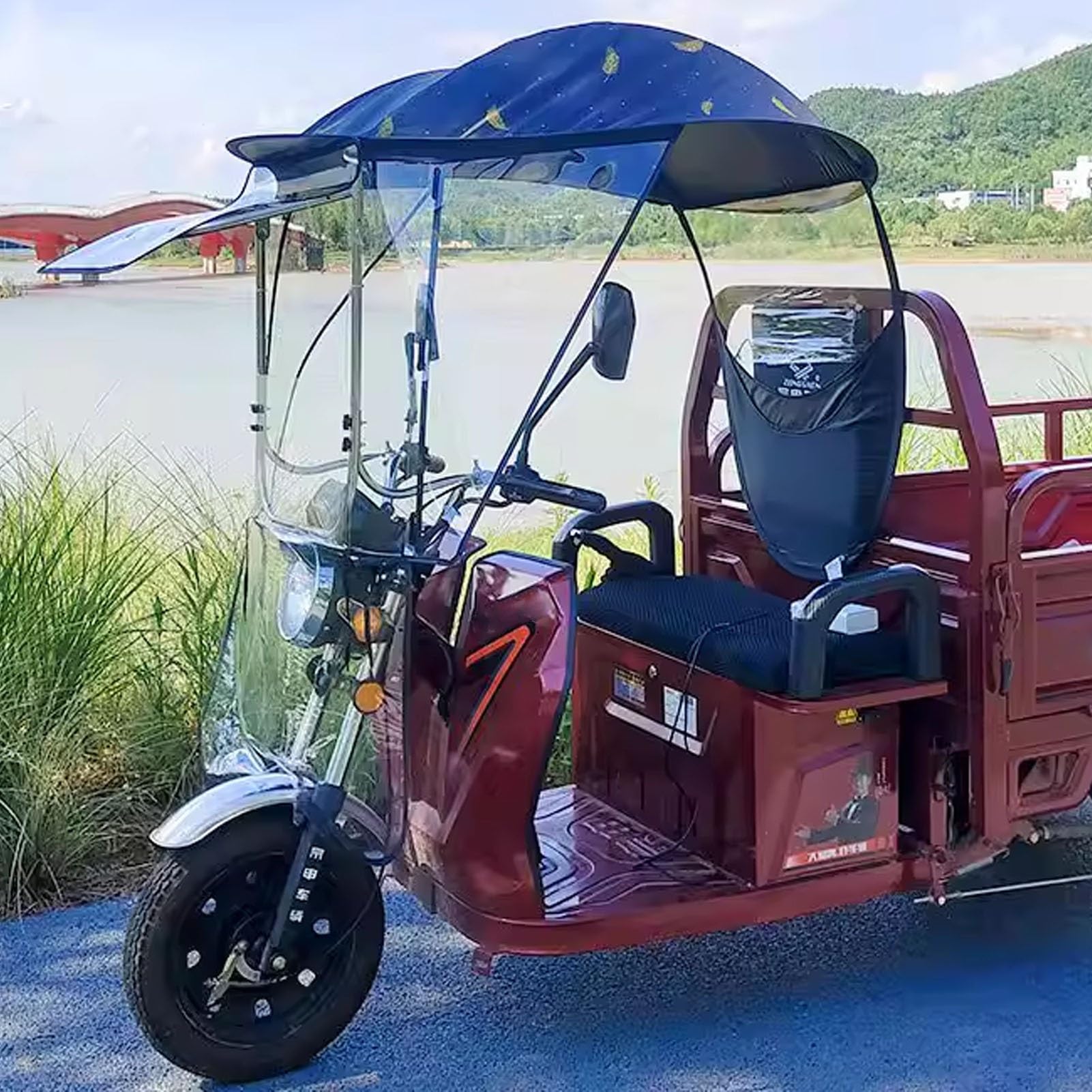 Auvent extérieur pour tricycle en tissu Oxford imperméable à support réglable