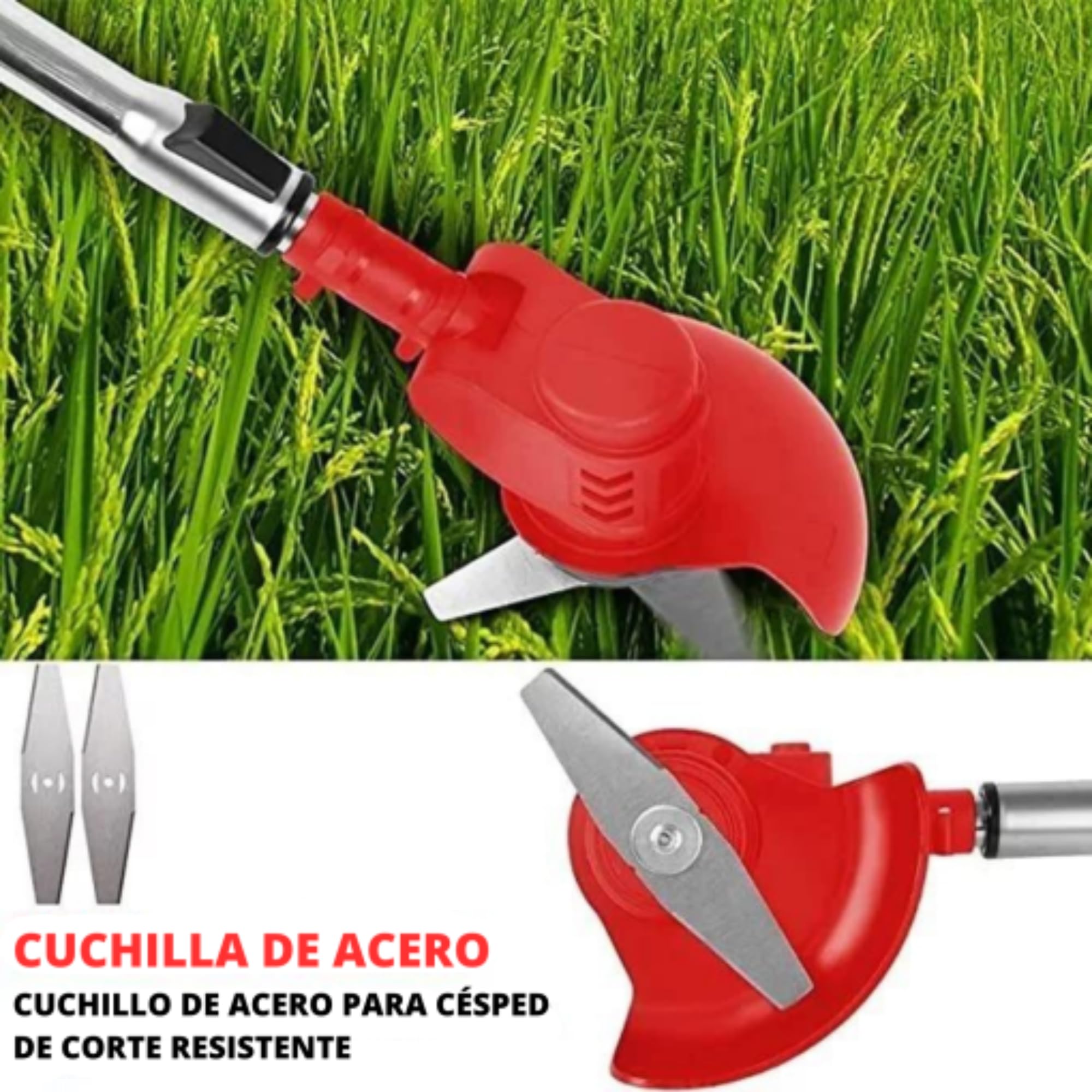 Desbrozadora Eléctrica Batería RO PRO2 24V (2 Baterías) con Discos, Cuchillas y Cepillo Acero